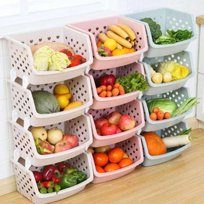 China Sustainable Creative durable stackable hollow storage basket hollow fruit and vegetable storage basket storage household kitchen tools for sale