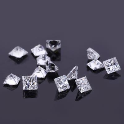 China Color set or fire highest quality clear white 3.5*3.5mm princess cut CVD diamond hpht diamond lab for sale