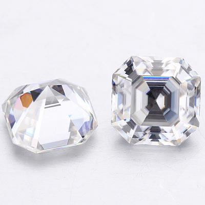 China Set Color Or White Color Diamond Stone Loose Synthetic Asscher Gemstone Hot Sale Fire Cut Moissanite for sale