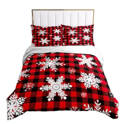 China 100% Sustainable Microfiber Christmas Tree Duvet Cover Set Bed Set 3D Duvet Cover Christmas Bedding Set for sale