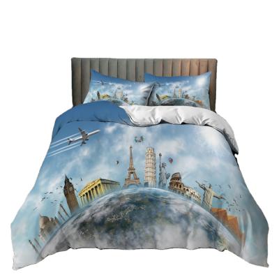 China Suit 3 Pcs Creative Bedding Set Bedclothes Folded Natural Earth 3D Printing Down Comforter Cover for sale