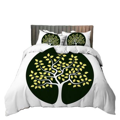 China Folded Creative Lucky Tree 3D Printing Bedclothes Suit 3 Pcs Set Bedclothes Normal Printing Down Comforter Cover for sale