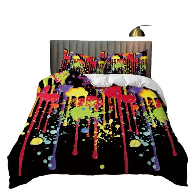 China Creative Folded 3D Graffiti Printing Bedding Set 3 Piece Bedding Set Normal Printing Down Comforter Cover for sale