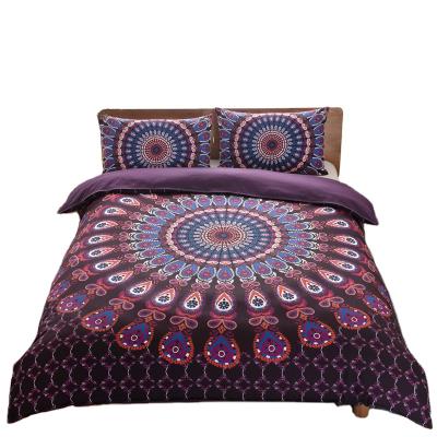 China Customizable Bohemian National Style Turkey Fantasy Bedding Purple Folded Blanket Sheet Sets for sale