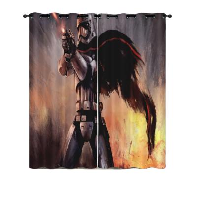 China Blackout Best Sellers3D Printed Curtain Stills , Type Kids Bedroom Split Film Curtain 100% Polyester for sale