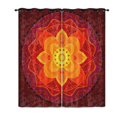 China Blackout Mandala Shower Curtain for Bathroom Flower Bohemian Decoration Indian Floral Geometric Curtain Set for sale