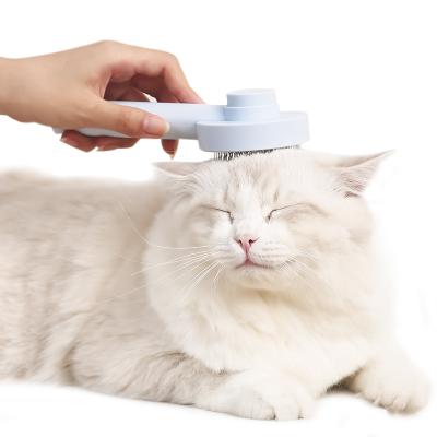 China 2023 Stocked New Cat Dog Comb Customizable Round Shape Blue White Pink High Quality For Animals Pet for sale