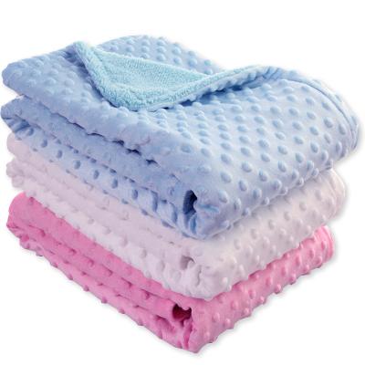 China Wholesale Good Quality 100% Polyester Anti-pilling Print Dot Blanket Warm Soft Mink Fleece Baby Blanket for sale