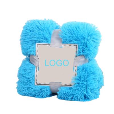 China Wholesale Fashion Customized Professional Luxury 100% Solid Polyester Faux Fur Throw Blanket for sale