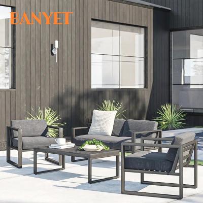 China Eco-freindly Factory Supply Patio Furniture Aluminum Alloy Frame High Density Courtyard Garden Sofa Combination Outdoor Sofa for sale