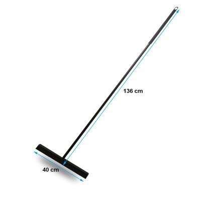 China Heavy Duty Black Stainless Steel Floor Squeegee with Long Handle Te koop