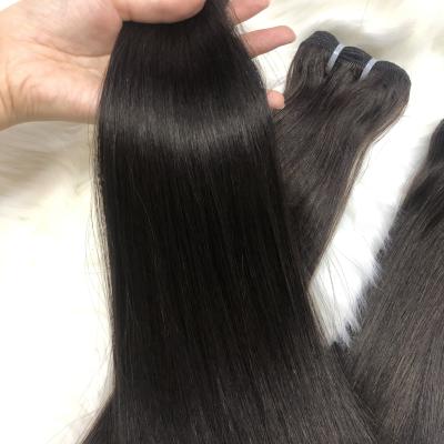 China Best Hair 10a Grade Hair Double Drawn Silky Straight Hair Extensions Straight Wave Bundles for sale