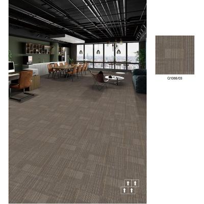 China Cheapest Price Stain Resistant Porcelain Commercial PE PVC 50x50 Office Floor Carpet Tile For Sale for sale