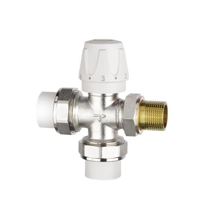 China Home Kitchen DN20 Three Way Brass Presser 1.6Mpa Manual Thermostatic Radiator Valve For Temperature Control for sale