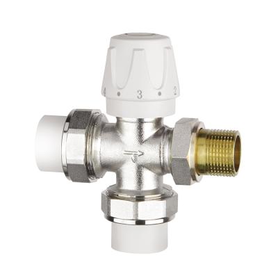 China Home Kitchen DN20 Brass Body Presser 1.6Mpa Three Way Manual Thermostatic Radiator Valve For Temperature Control HVAC 3/4 Inch Floor Heating for sale