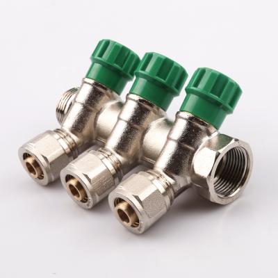 China Zhejiang Kaibeili Quality Assurance 4 Way Traditional Brass Water Manifold Manifold Brass Fitting for sale