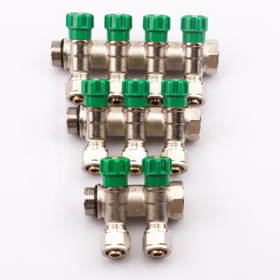 China Zhejiang Kaibeili Brass Underfloor Heating Manifold 4 Way Traditional Water Manifold Fixture for sale