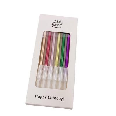 China Smokless China Candle Factory Made Metal Color Cake Decorative Candles For Birthday Parties for sale