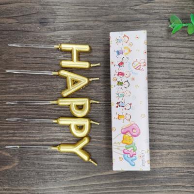 China No Smoking Factory Price Digital Gold Birthday Candles Thin Gold Birthday Candles With Bags for sale