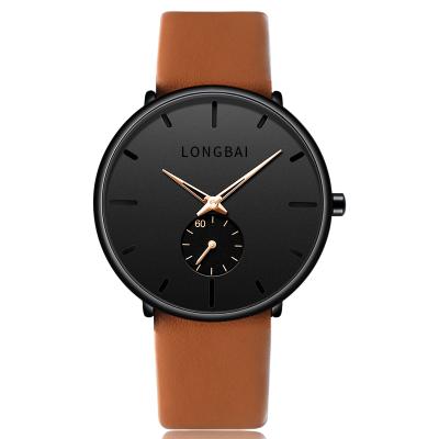 China Custom Fashion Trend Men's Casual Water Resistant Brand Wristwatch Quartz Leather Watches for sale