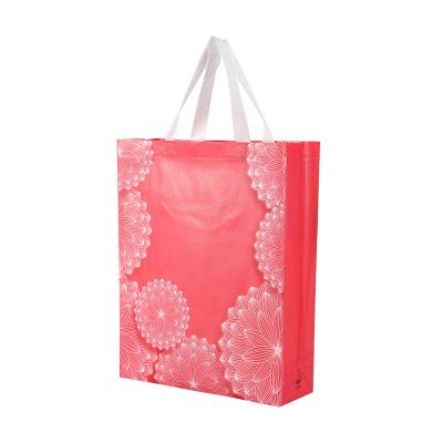 China Folding PP Woven Bags Pink PP Fabric Woven Sack Roll Laminated Supermarket Shopping Tote Pp Woven Bags for sale