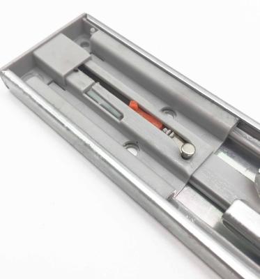 China 3 Times Metal Ball Bearing 45mm Buffer Automatic Close Drawer Slides Open Rail Push Drawer Slides for sale