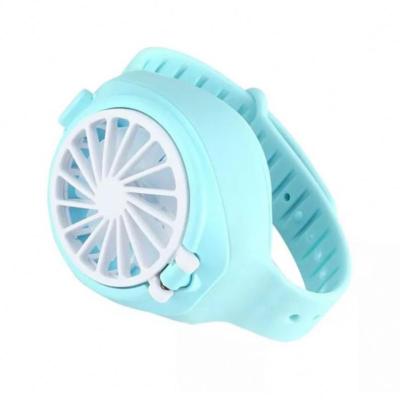 China Protable Wearable Supporter Watch Fan For Kids Portable Mini Fan Rechargeable Wristband for sale