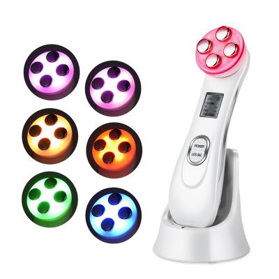 China Handheld Face Lift Home Use Skin Removing Wrinkle Face Lift LED Photon Facial RF EMS Beauty Instrument for sale