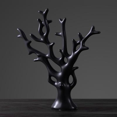 China White Living Room 50 Art Decorative Business Gifts Support Matt Glaze and Craftsman Ceramic Prosperity Tree Craft Home Decor Black for sale