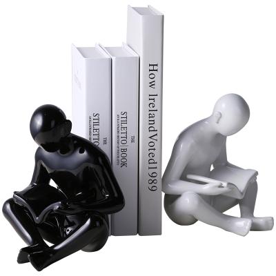 China Modern Interior Decorations Ornaments Modern Home Decor Craft Study Decor Ceramic Bookends Decorative for sale