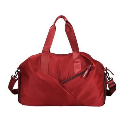 China Fashion Custom Divider Sport Gym Bag Waterproof Nylon Red Wet & Dry Bag Travel Wet Bag With Shoe Pocket for sale