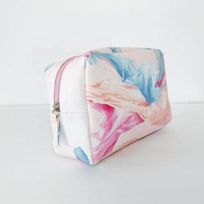 China Fashion Waterproof Pattern Sublimation Logo Digital Printed Rectangular Bulk Skin Care Make Up Purse Bag Cosmetic Pouch for sale