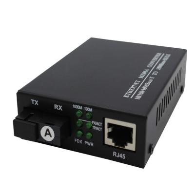 China FTTH 10/100/1000M Wdm Gigabit Ethernet Single Mode Fiber Optic Media Converter for sale