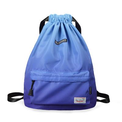 China Drawstring Backpack Men And Women Beach School Sports Gradient Drawstring Bag Backpack for sale