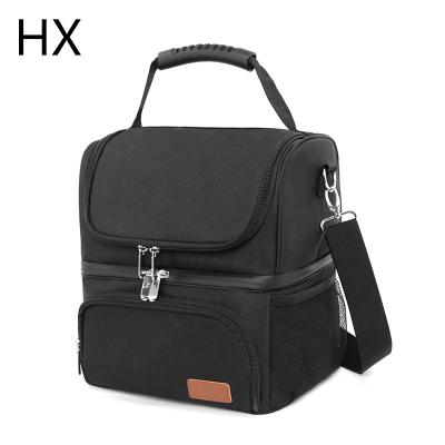 China 600D Polyester Blend Waterproof Tote Custom Food Wine Cooler Bags Insulated Soft Lunch Box Bag For Women Men for sale