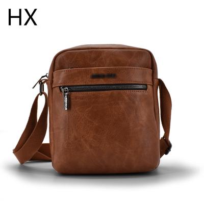 China Fashion Custom Daily Used Wholesale OEM Waterproof For Men Sling PU Leather Cross - Body Shoulder Messenger Bag for sale