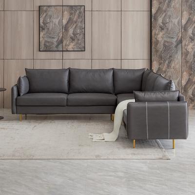 China Gray Color Sofa 3 Seater (Other) Design Living Room Adjustable Tech Leather Sofa Sectional Dark Office Home Sofa for sale