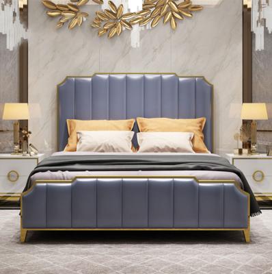 China Redemption True Leather Adjustable Luxury High King Bed (Other) With Storage Bedroom Furniture for sale