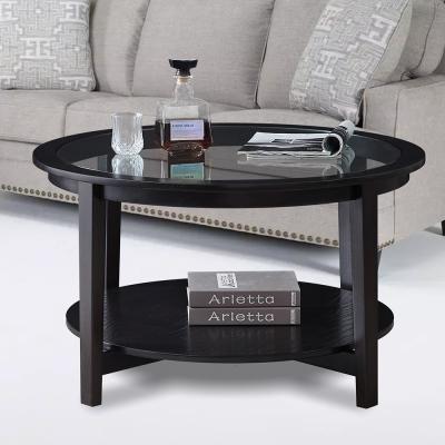 China Living Room Adjustable Modern American Bedroom Style Solid Wood (Other) Glass Around Double Coffee Table Black Book Acrylic Marble Platform for sale