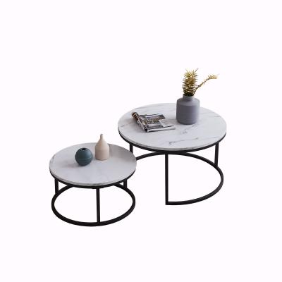 China Nordic extendable coffee table metal metal MDF side glass round living room tea center end side modern luxury table for sale