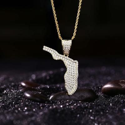 China Punk Iced Out CZ 18k Gold Plated 925 Brass Sterling Silver Hip Hop Gun Pendant Jewelry for sale