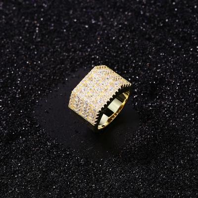 China Punk Amuse Minimalist Hiphop Jewelry 18k Gold Plated Brass Sterling Silver Micro Pave Elegant Zirconia Engagement Rings for sale