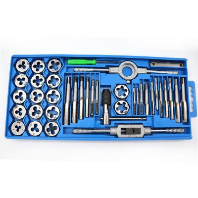 China Premium Tap and Wire Cut 40 PCS Die Sets Hardware Tools Hand Tapping Wrench Flat Teeth Plier Combination Metric Tapping Set for sale