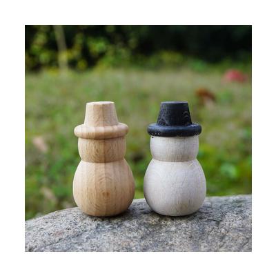 China Europe craft unfinished diy art wooden sculpture puppet kokeshi figure toys wooden snowman peg dolls people for sale