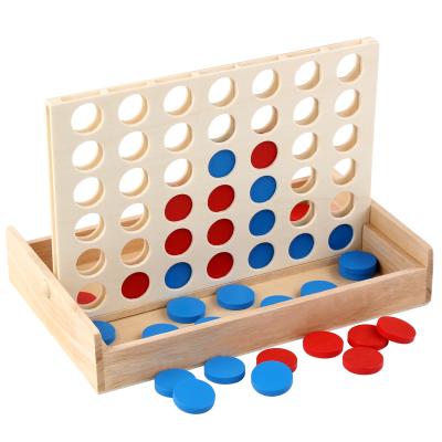 China Connect 4 game to connect four 4 in row board game in line 4 wooden foldable wooden game montessori educational toys for sale