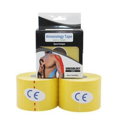 China Free Sample Breathable 5cmX5m Sports Kinesiology Tape For Muscle Sports Tape Thearpy Kinesiology for sale