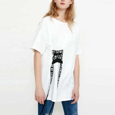 China Long neck breathable white black gry round cotton loose t-shirt made in china for sale