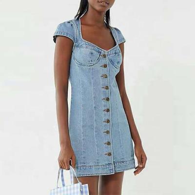 China Sustainable Casual Denim Dresses Sundresses Sundresses With Sleeves For Women for sale