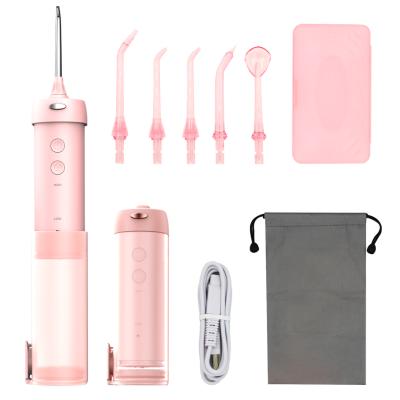 China Deloss Jet Portable Mini Water Flosser Flosser Flosser Moving Gifts Pink Deformable Car Water Flosser Unifeel for sale