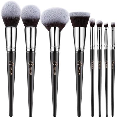 China Angular Blush Hot Sale 8 Pcs Black Luxury Professional Private Label Bestope Manufacture Custom Makeup Brush Set for sale